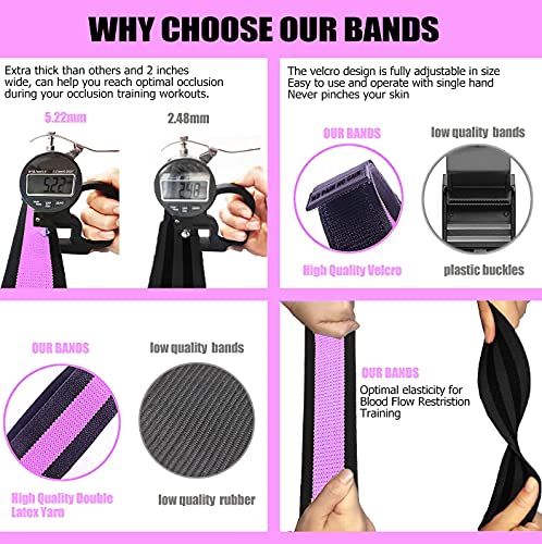 Pink Occlusion Bands for Women Glutes & Hip Building - Blood Flow Restriction Fitness Bands