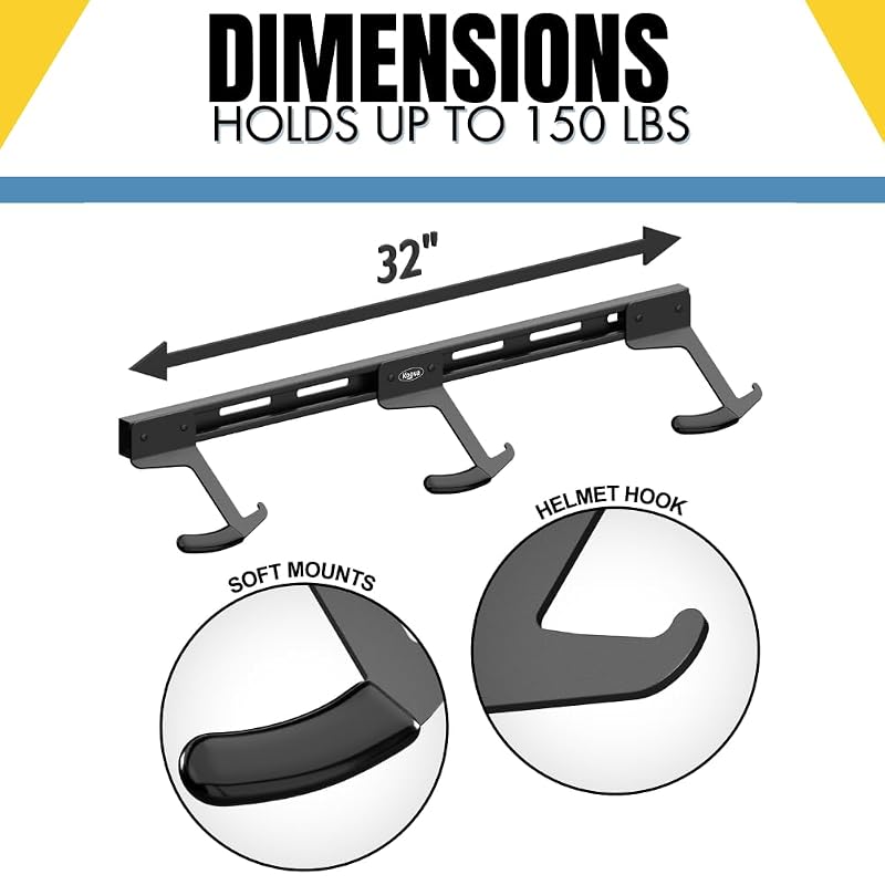 Wall Mount Bike Rack | Steel Adjustable Hangers for 2 Bikes | Koova USA Made - Variation of THIS listing: 3 Bike Rack