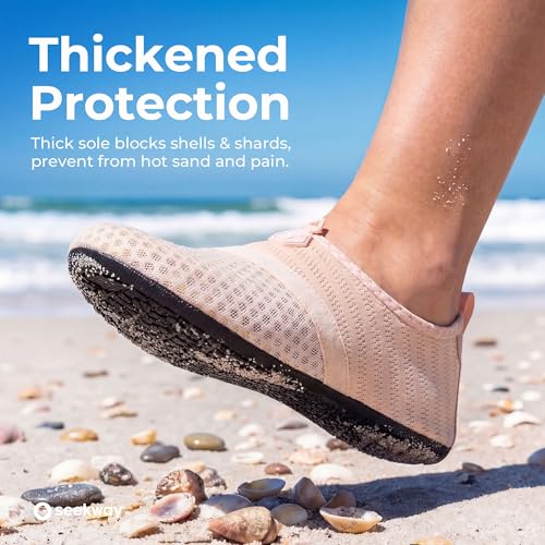 Water Shoes Quick-Dry Aqua Socks for Beach Pool Surf Yoga Men Women Black 7-8 Women / 5.5-6.5 Men / 2G Nude Pink