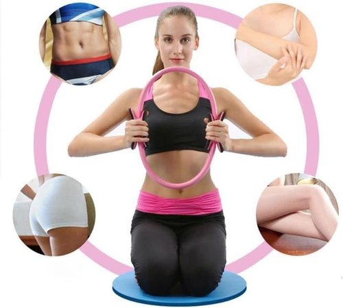 Pilates Essential Kit – 5-in-1 Home Workout Set with Resistance Bands, Yoga Ring, Stretch Straps, Pull Bands & Ball for Toning & Flexibility (Purple)