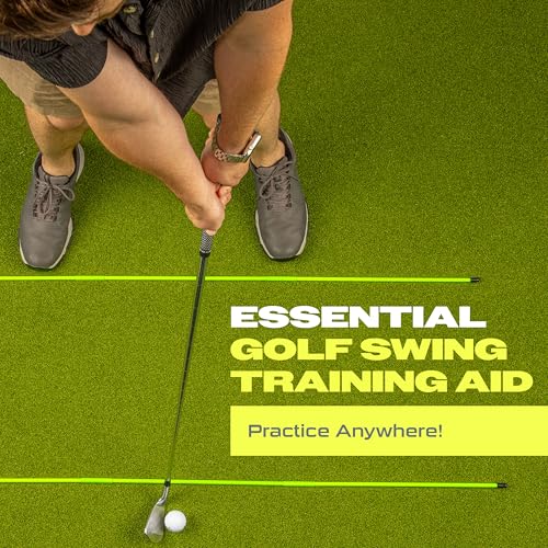 Golf Alignment Training Sticks - 2 Pack, 48 Inch Practice Rods, Green