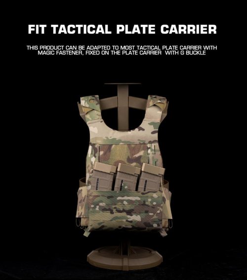 Tactical Chest Rig Front Panel V5 PC Vest Front Plate with Built-in Mag Pouch Molle Fight Chassis Airsoft Accessories (BCP)