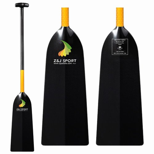 Z&J SPORT Dragon Boat Paddle Full Carbon IDBF Approved Dihedral Blade Oval Shaft (52inch)