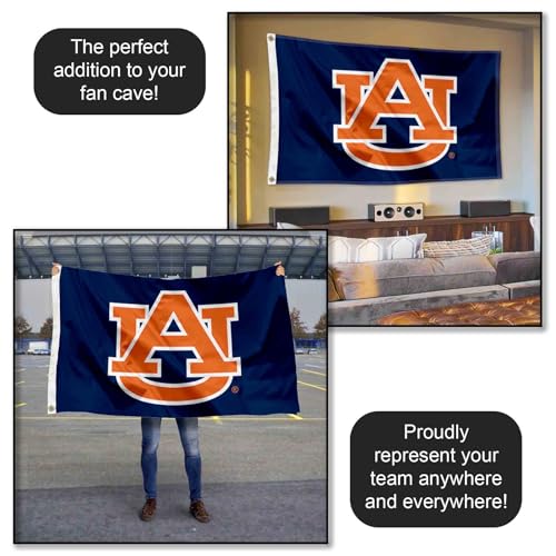 Large College Flag - Auburn Tigers University Banner 3x5 FT with Grommets