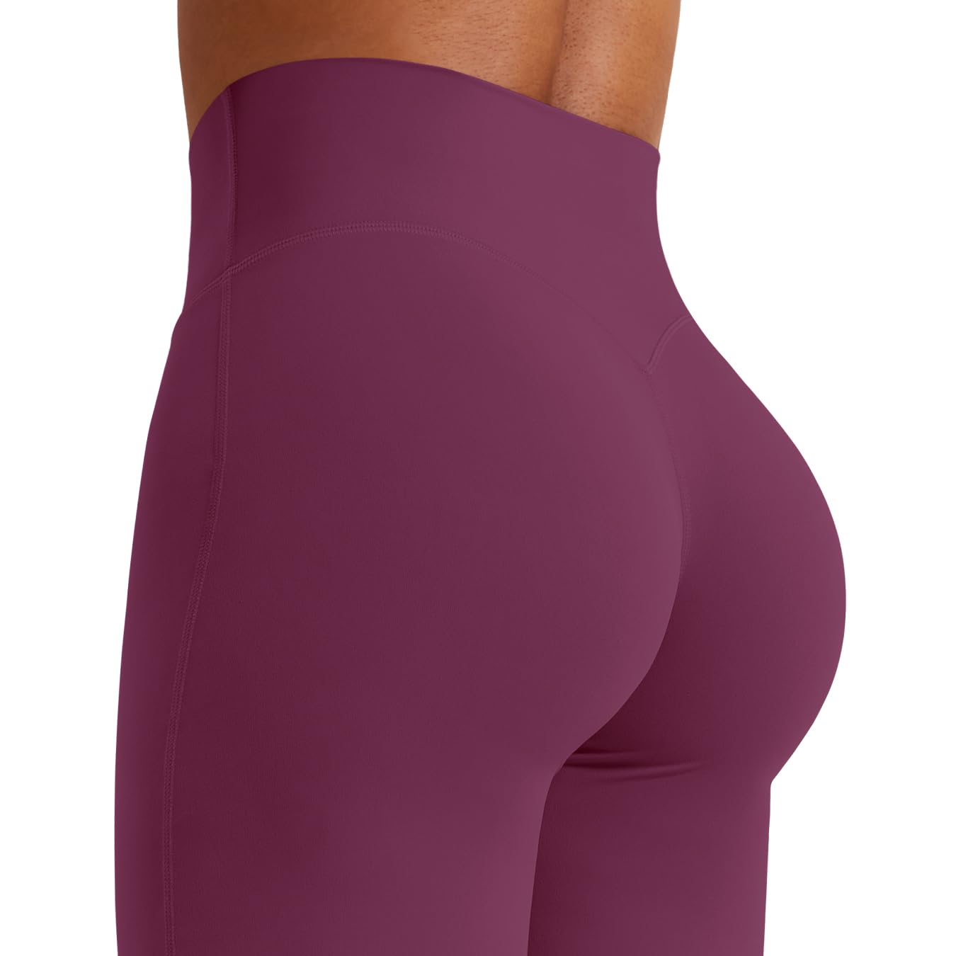 YEOREO Workout Leggings Womens No Front Seam Straight Leggings 33" High Waist Buttery Eddiy Gym Yoga Pants Black Cherry S