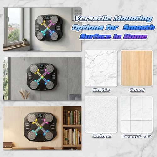 Kids Wall Mount Boxing Machine with Lights and Music, Interactive Punching Target