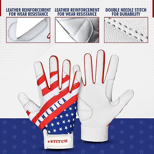 Adult Medium American Flag Batting Gloves Baseball & Softball Gloves Men Youth Unisex