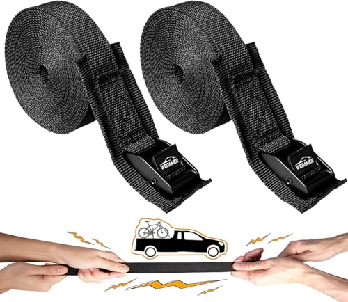 2 Pack Kayak Tie Down Straps - 1 Inch x 5 Feet Cam Buckle Lashing