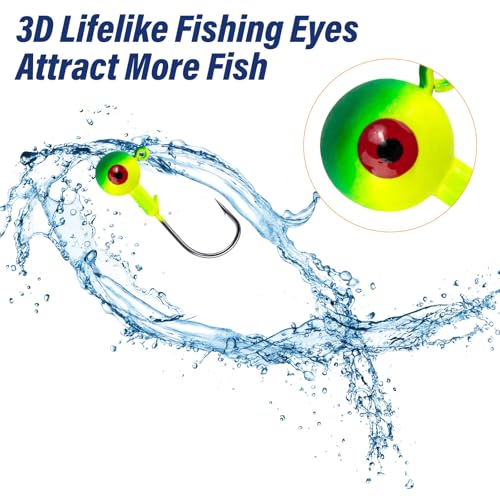 Green 1/4oz Fishing Jig Head with 3D Eyes Saltwater & Freshwater