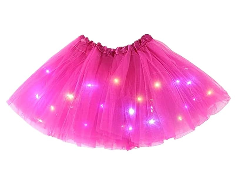 Rose One Size Women’s LED Tutu Skirt - Light Up Dance Ballet Tulle Costume
