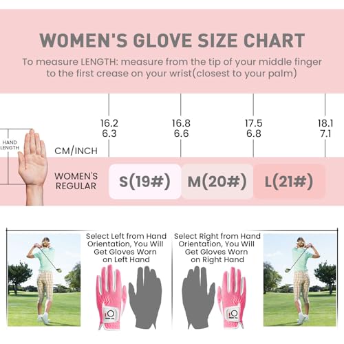 Women's Golf Glove in Rain and Wet Conditions - Left Hand Rose Medium