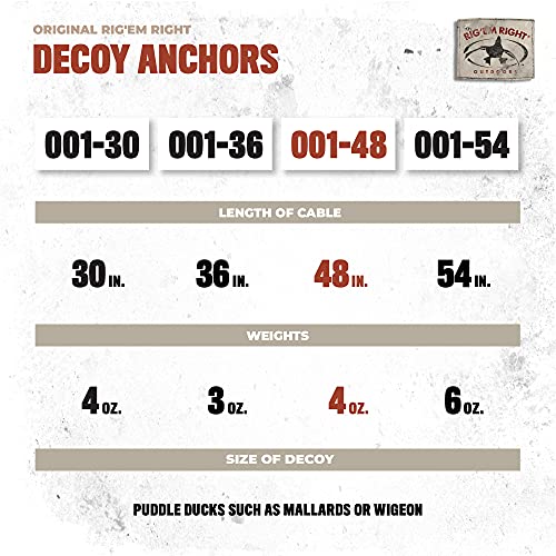 Rig'Em Right Waterfowl Pre-Rigged Duck Decoy with 48-Inch Length and 4-Ounce Weights