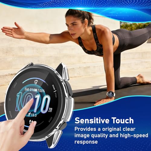 Garmin Forerunner 165 & 165 Music Screen Protector Case 4-Pack - Black, Pink, Beige, Clear