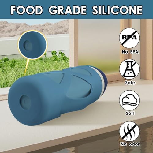 Denim Silicone Boot with Handle for Owala 24 oz Water Bottle - Compatible & Protective