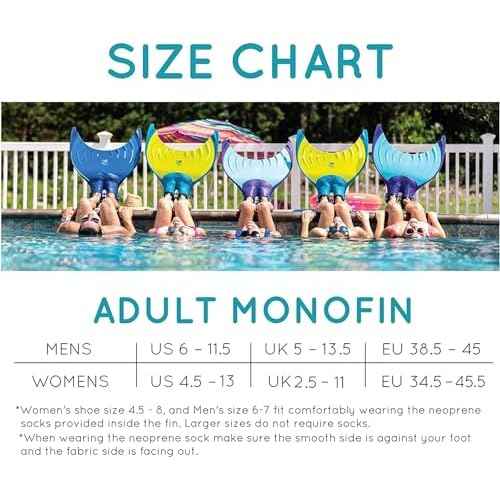 Mermaid Linden Adult Monofin -Caribbean Blue