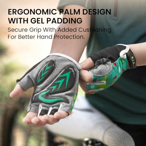 Kids Bike Gloves with Gel Padding - Dark Blue, Small - Cycling Safety Gear