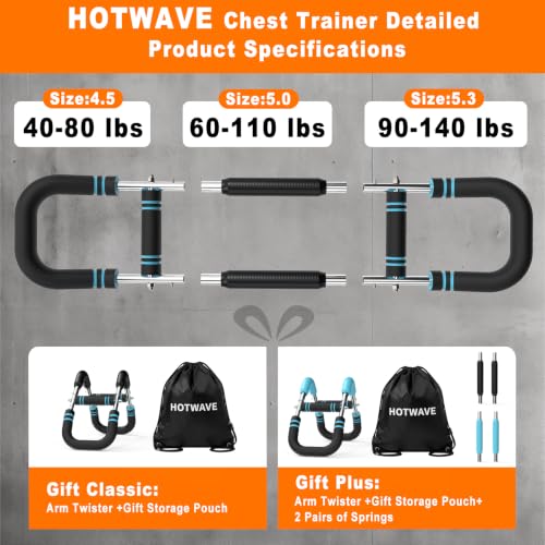 Blue HOTWAVE Twister Arm Trainer for Chest & Full-Body Workout - Portable Home Fitness Equipment