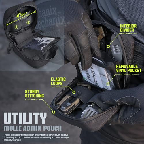 Black 2 Pack Small Molle Pouch Mini Tactical EDC Belt Organizer