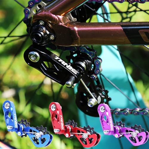 CooMeng Black Single-Speed Chain Tensioner with Dual Spring Guides for Bikes