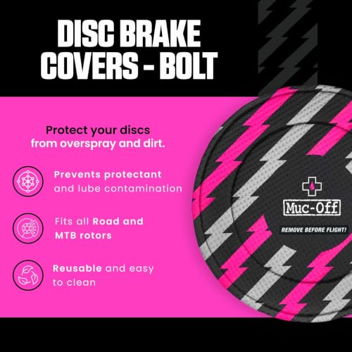 Neoprene Bike Disc Brake Cover with Bolt - Pink & Black, Protects & Shields