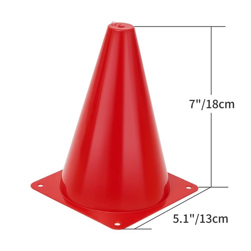 MIVERYEA Cones Sports for Kids Small Training Cones Set for Soccer Practice 24 Pack 7 Inch Agility Field Marker for Football Basketball Drills Plastic Baseball Cone