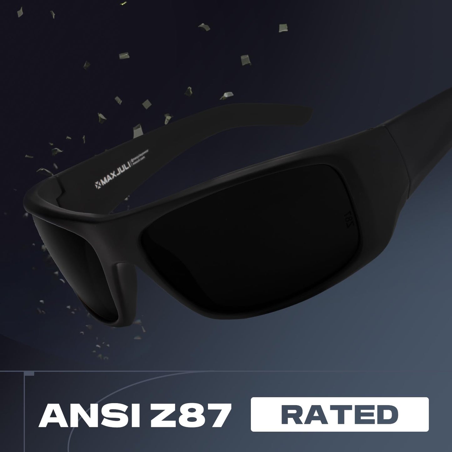 MAXJULI XL Z87 Sports Sunglasses for Big Heads Men Women TR90 Ultralight UV400 Protection Glasses 8700 (Black/Super Dark)