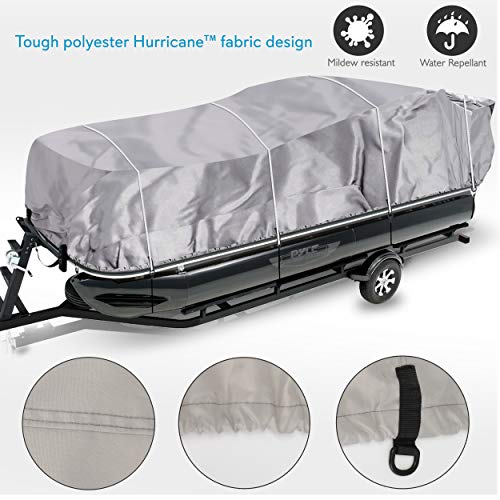 Pyle Boat Cover for Deck Boats - 21-24 ft Heavy Duty Pontoon Boat Cover, Waterproof Marine Grade Polyester, UV & Weather Resistant, Fits Beam Width up to 94", Storage Bag,
