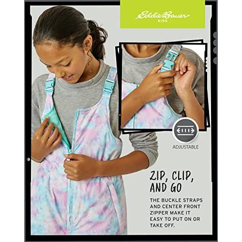 Eddie Bauer Kids Snow Bib - Insulated Waterproof Kids Snow Suit - Cozy Outdoor Activewear Overalls for Girls and Boys (3-16)
