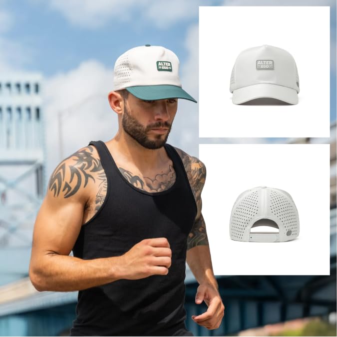 Alter Ego Traveler Splash Performance Hat – White/Grey One Size, Lightweight Water-Repellent Cap