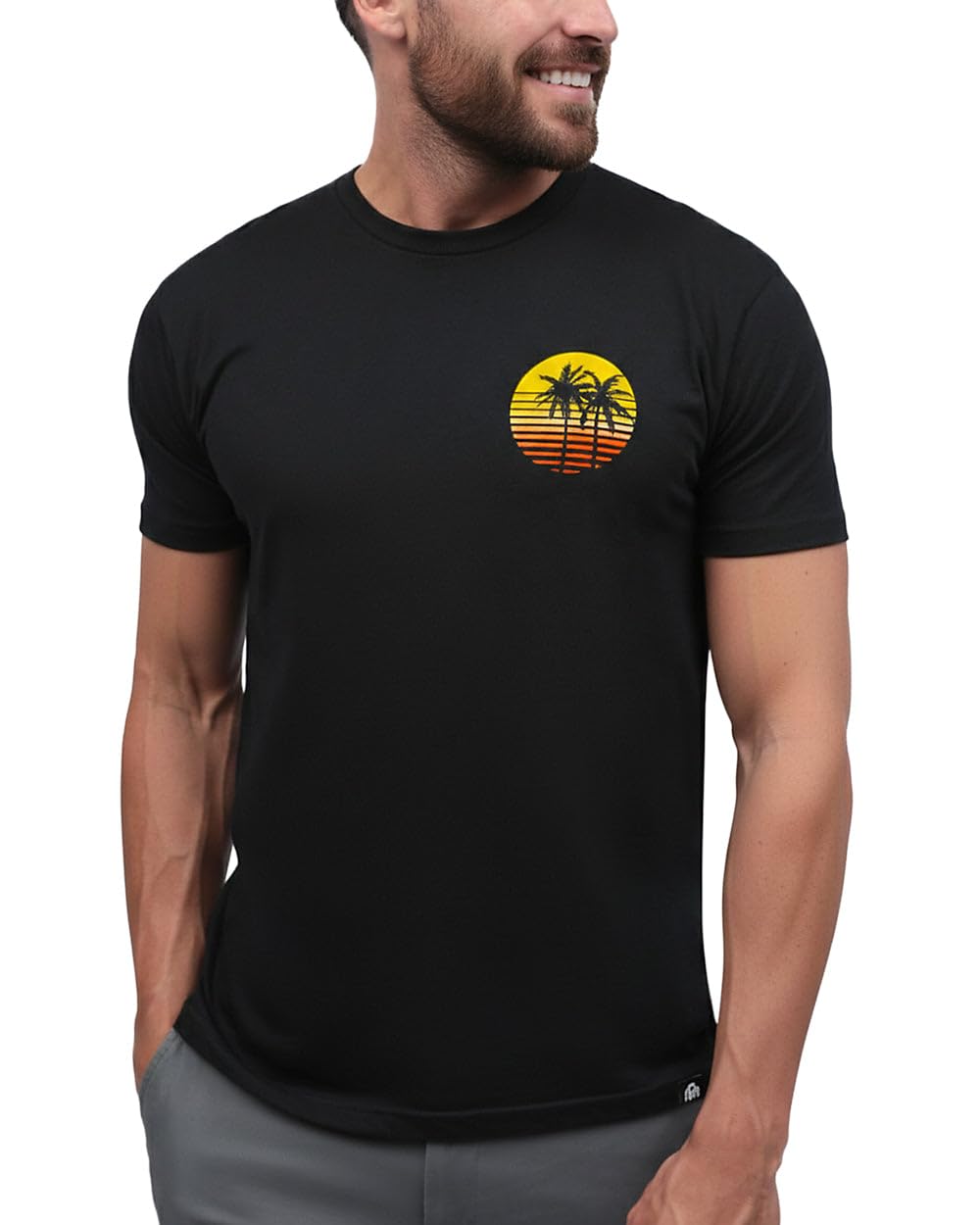 INTO THE AM Meta Beach II Graphic Tee for Men - Short Sleeve Mens T-Shirts (Black, X-Large)