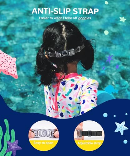 Kids Swimming Goggles Anti-Fog No Leaking 3 Pack | NSSIW — Black & Clear / Blue Purple Glitz & Silver Blue / Yellow Green Glitz & Pink