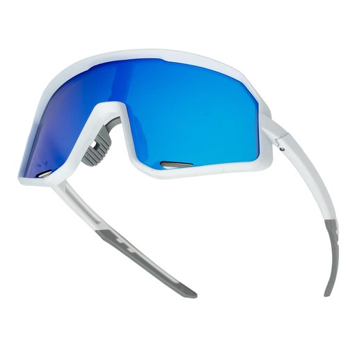 Sport Running Glasses for Women & Men UV400 Blue Lenses White Lightweight TR90 Frame, Multi-Sport Eyewear for Running Cycling Baseball Volleyball Mountain Biking Anti-Fog Vents