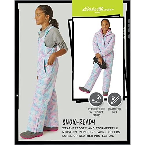 Eddie Bauer Kids Snow Bib - Insulated Waterproof Kids Snow Suit - Cozy Outdoor Activewear Overalls for Girls and Boys (3-16)