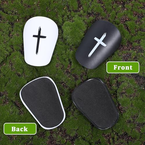 Mini Soccer Shin Guards 2 Pairs Black & White Impact Protection for Men Women