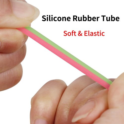 drain hose For Fishing Glowing Rubber Tubbing Rig Making Glow Tube Fishing Accessories Green Pink 3mm Soft Luminous Silicone Tube 2 meter pack water pump (Color : 2 packs mix)