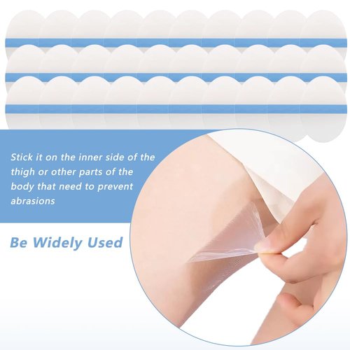 TWZKXC 40 Pcs Thigh Inner Anti Chafing Sticker, Transparent Thighs Prevention Anti Friction Pad Invisible Thigh Tapes Chafe for Rubbing Protect Silent Sticker(Transparent Invisible)