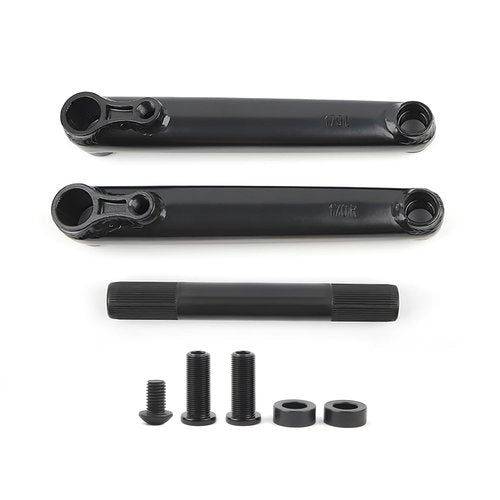 POLSO BMX Bike Crank Arms 170mm, 9/16"(14mm) Axle Diameter 19mm &1 Pair of Bicycle Pedals Suitable for BMX Bikes (BMX Crank)