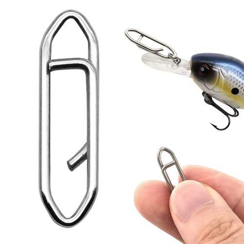 ROWPOZ 100PCS Fishing Speed Clips Stainless Steel Speed Clip for Fishing Quick Change Connector Quick Snap Crankbait Tackle (Silver, Small（44LB）)