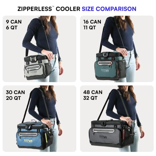 Titan Zipperless HardBody Cooler 9 Can Sharkskin Gray - Keeps Ice 2 Days