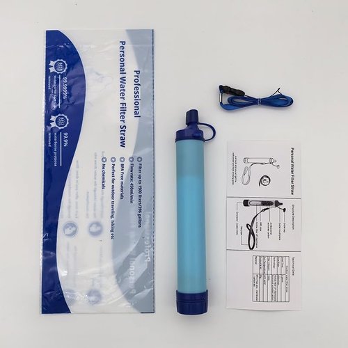 Personal Water Filter Straw for Travel, Survival, Hiking, Camping, Emergency Use