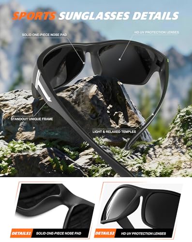 Polarized Sunglasses Men Women UV400 Protection Sports Eyewear for Fishing Golf