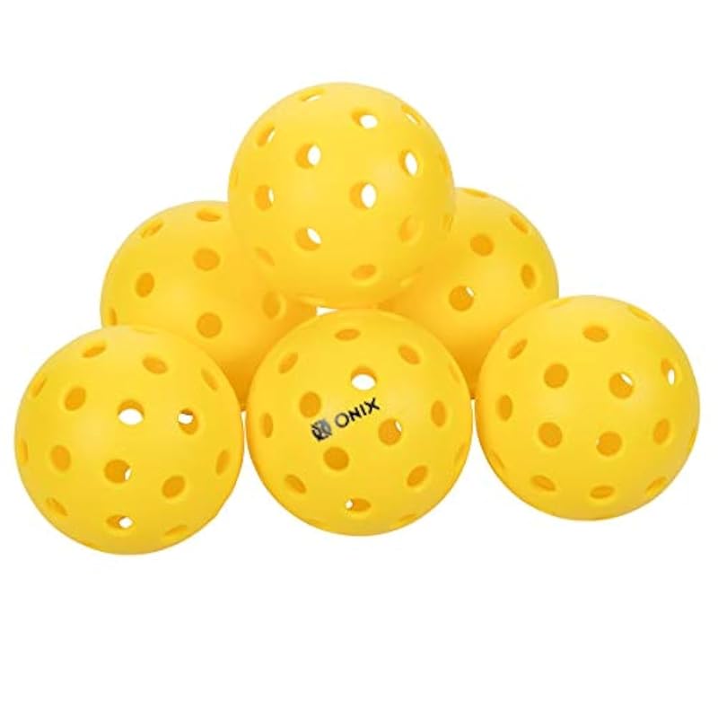 Onix Pure 2 Outdoor Pickleball Balls – 6-Pack, Weighted for Outdoor Play