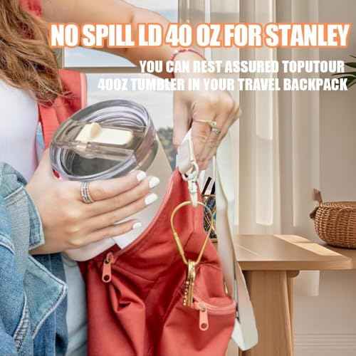 2 Pack 40 oz Tumbler Detachable Flip Straw Lid Replacement Fit for Stanley Quencher ProTour,Leak Proof Lid Compatible with Stanley Cup,No Spill Flip Top Tumbler Cover for Stanley Cup Accessories