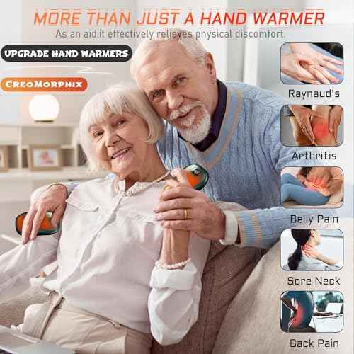 Rechargeable Hand Warmers 2 Pack, 12000mAh Electric Portable Smart Chips Hand Warmers Power Bank, Fast Instant Heating 3 Levels, Best Gifts for Outdoor, Hunting, Camping, Golf, Raynauds