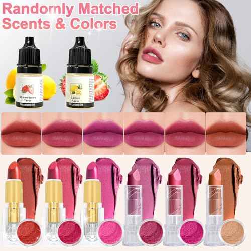 Lipstick Making Kit- 47Pcs DIY Matte Velvet Lipstick Set, Lip Gloss Kit, Make Your Own Lip Stain Kit with Beeswax Long-Lasting Quick-Drying Non-Stick Cup Lip Makeup Gift Kit for Women Beginner