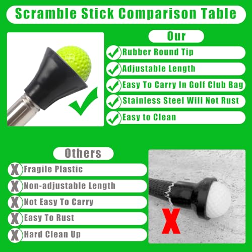 Golf Ball Picker Upper Retractor 30-44 Inch Telescopic Grabber with Suction Cup