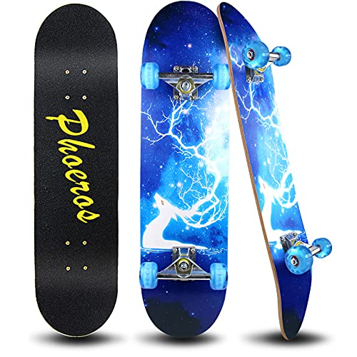 Complete Skateboard for Beginners Kids Boys - Blue
