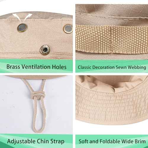 Sun Hats for Men Women Boonie Hat UPF 50+ Bucket Hat Wide Brim UV Protection Fishing Hiking Safari Outdoor Hats
