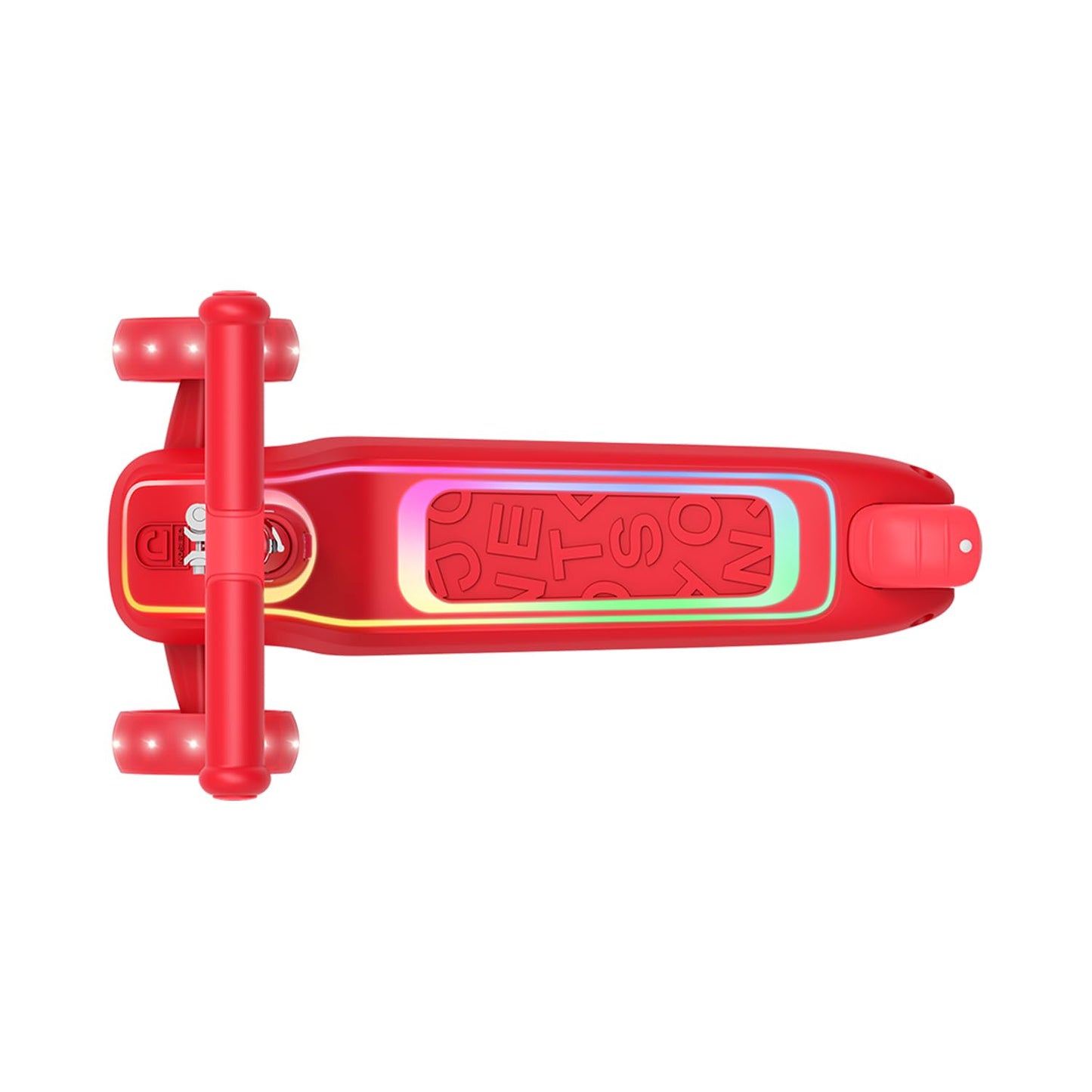 Jetson Halos Three-Wheel Light Up Kick Scooter, Light up Stem & Wheels, Height Adjustable Handlebar, Rear Brake, Ages 3+, JHALOS-RED