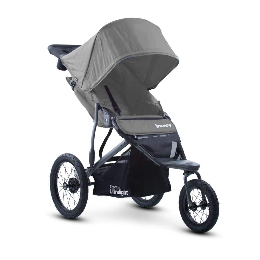 Joovy Zoom360 Ultralight Jogging Stroller Featuring High Child Seat, Shock-Absorbing Suspension, Extra-Large Air-Filled Tires, Parent Organizer, Air Pump, and Easy One-Hand Fold (Red)